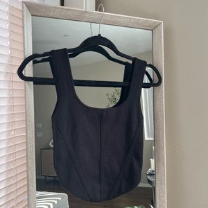 House of Harlow Black Corset-like Cropped Tank Sz X-Small